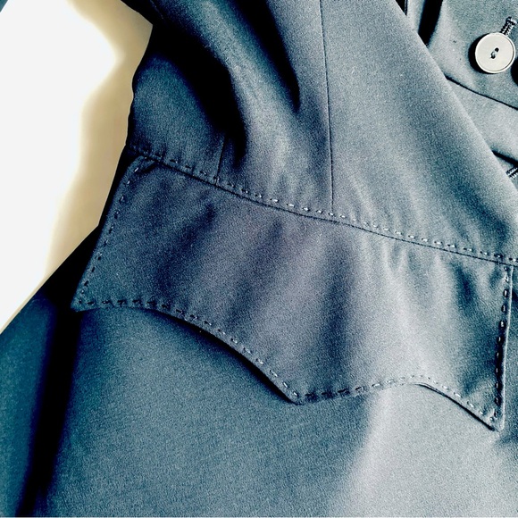 JEAN PAUL GAULTIER FEMME WOOL PLEATED SINGLE BREASTED VINTAGE BLAZER Black 6 - Picture 8 of 13